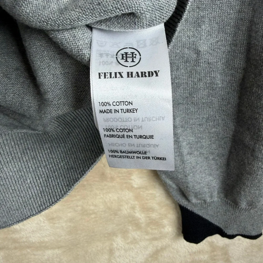 Felix Hardy (Polish Co) NWT Mens Grey Melange Full‎ Zip Cardigan 3XL Elbow Patch